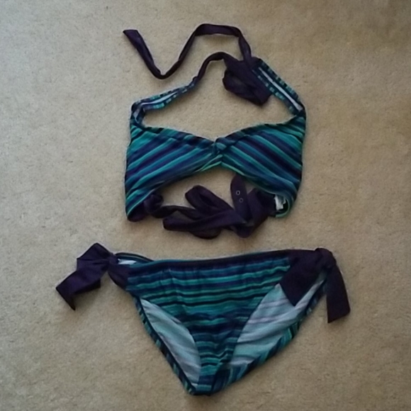 Converse Other - Striped Bikini Set in Blue and Purple